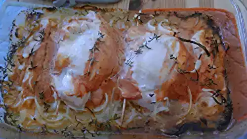 Filets de poulet fourrés au fromage frais et moutarde