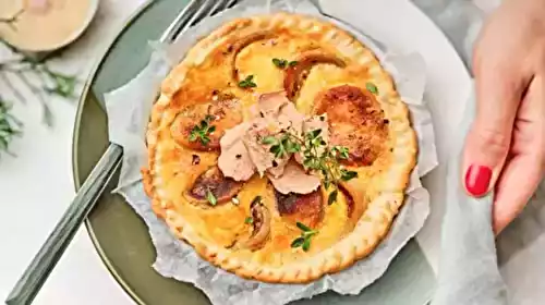Fine quiche au boudin blanc et foie gras