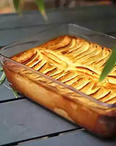 Flan chocolat blanc et pommes