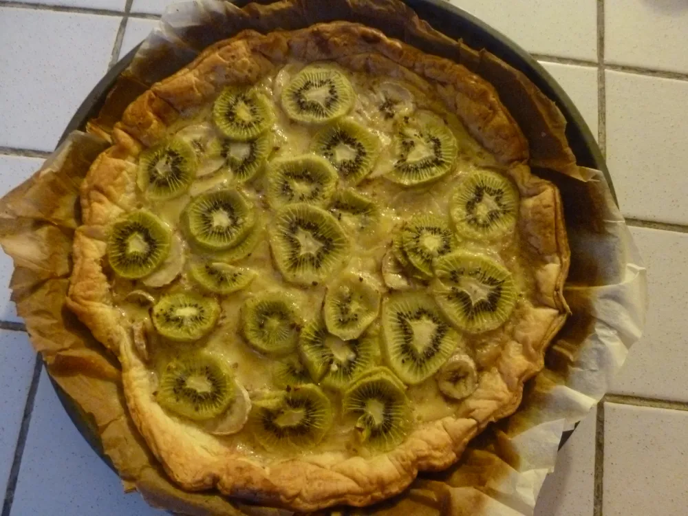 Flognarde aux bananes et kiwis