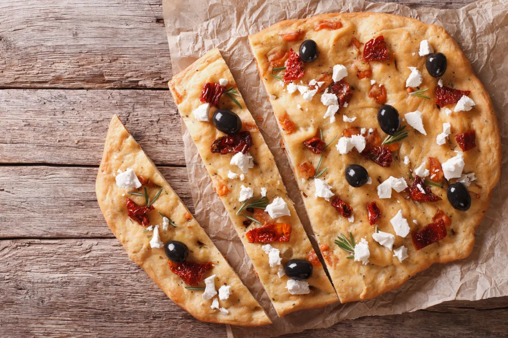 Focaccia feta-tomate