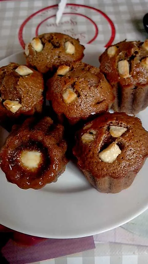 Fondants au chocolat au lait & coeur  au chocolat blanc