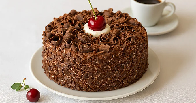 Forêt noire au chocolat et cerises rapide