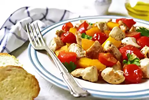 Fricassée de dinde aux tomates et poivrons au Cooking Chef