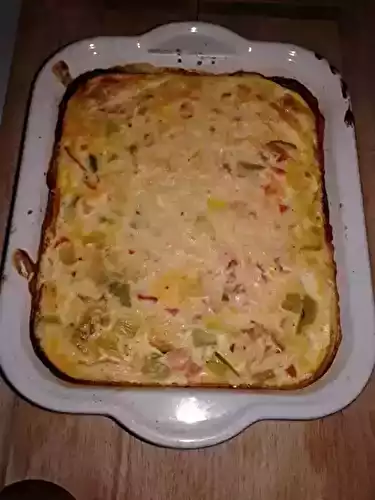 Frittata tomate et poireaux (omelette au four)