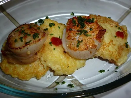 Galettes de pommes de terre aux Saint-Jacques