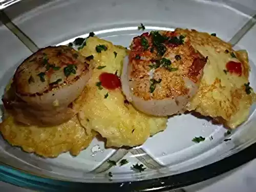 Galettes de pommes de terre aux Saint-Jacques