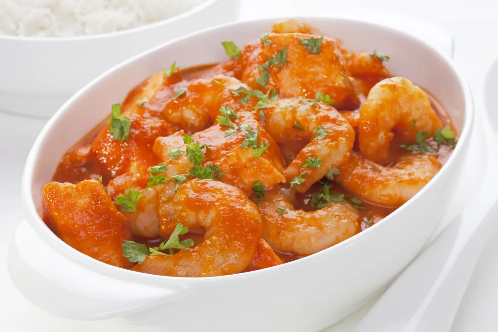 Gambas à l'armoricaine au cooking chef