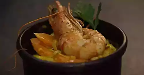 Gambas au safran et à l'orange