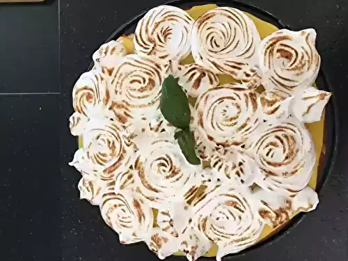 Gâteau à la crème de citron et meringue italienne