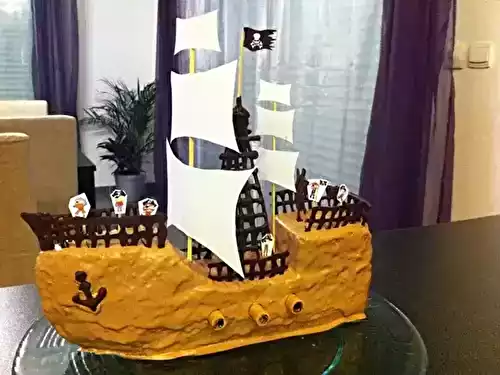 Gâteau bateau pirate au quatre-quarts