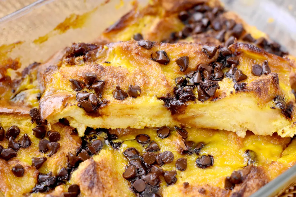 Gâteau de pain perdu orange pépites de chocolat