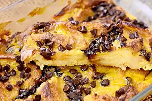 Gâteau de pain perdu orange pépites de chocolat