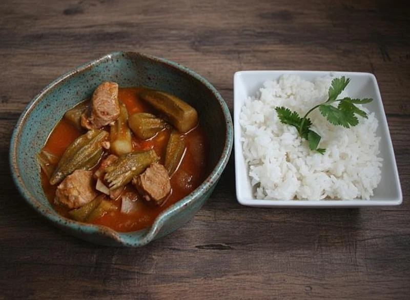 Gombos bamya sauce tomate