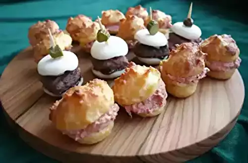 Gougères au thon et mini burgers au Babybel : idée apéritif originale