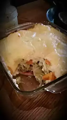 Gratin au choux vert et fromage à raclette