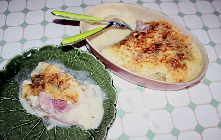 Gratin d'endives au jambon et au fromage