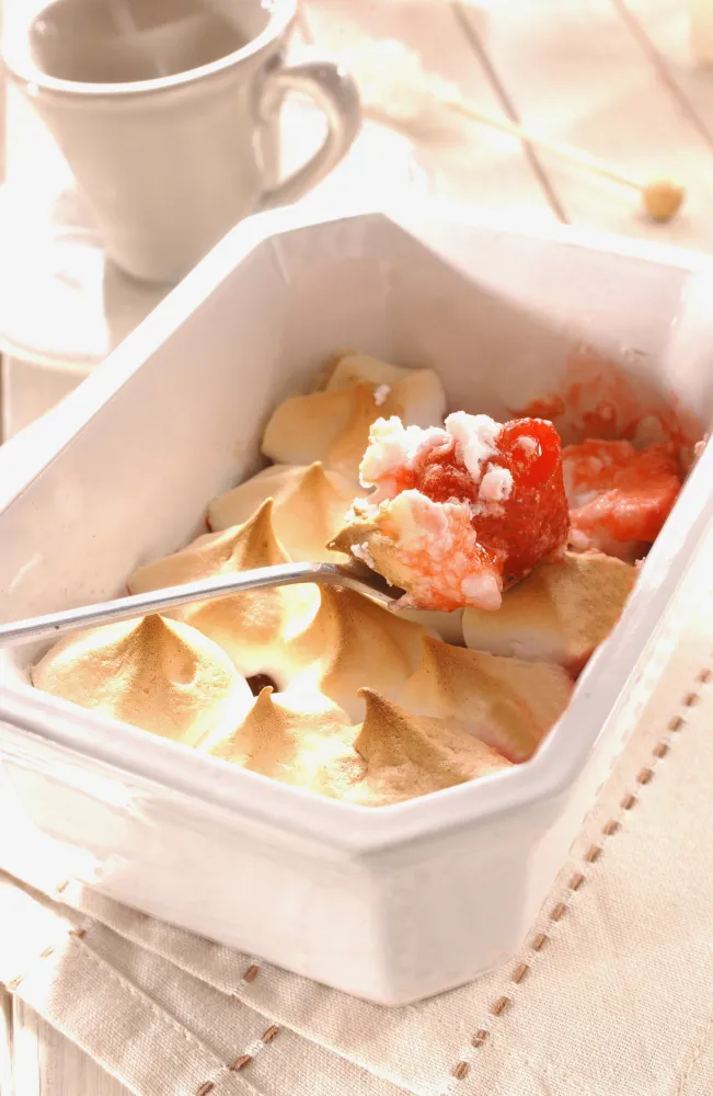 Gratin de fraises à la meringue