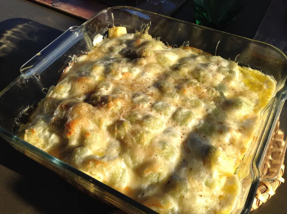 Gratin de ravioles à la truite fumée