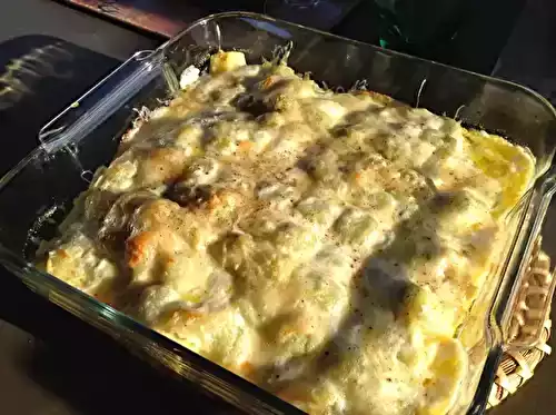 Gratin de ravioles à la truite fumée