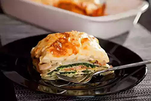 Lasagne au saumon et épinards