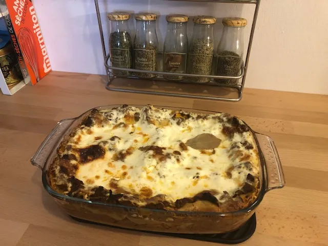 Lasagnes au boeuf et à la riste d'aubergines express