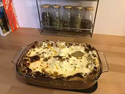 Lasagnes au boeuf et à la riste d'aubergines express