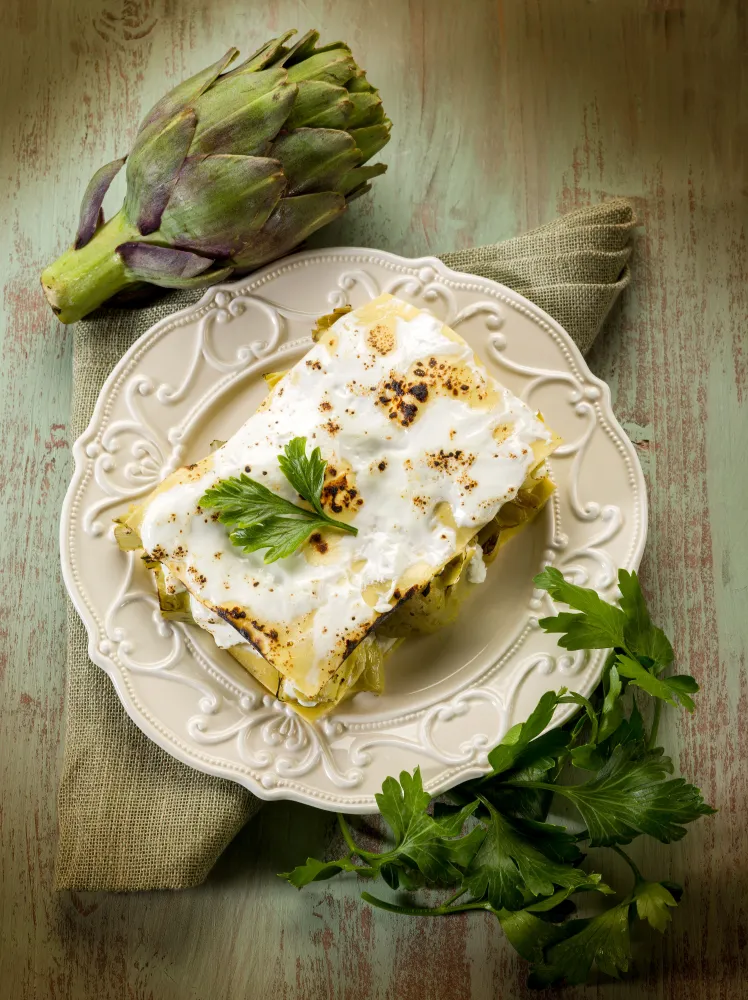 Lasagnes de daurade aux artichauts