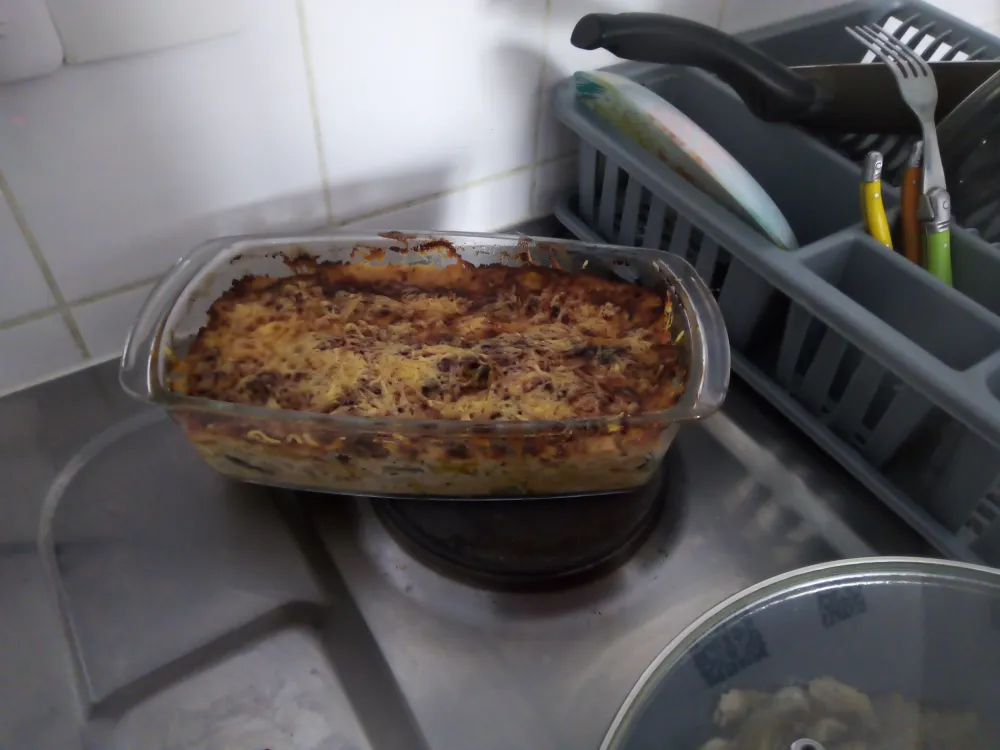 Lasagnes poulet champignon poivron
