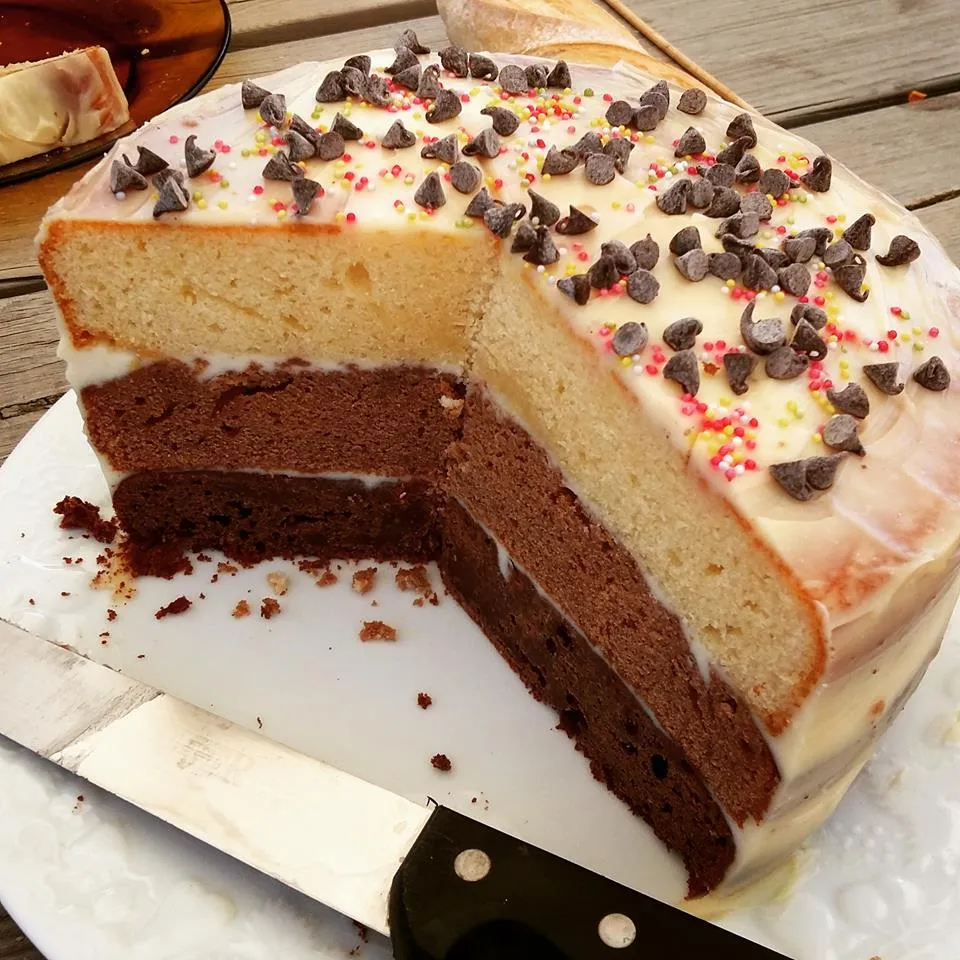 Layer cake aux trois chocolats