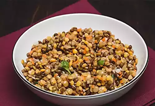 Légumineuses à la mexicaine: salade de lentilles et pois chiches