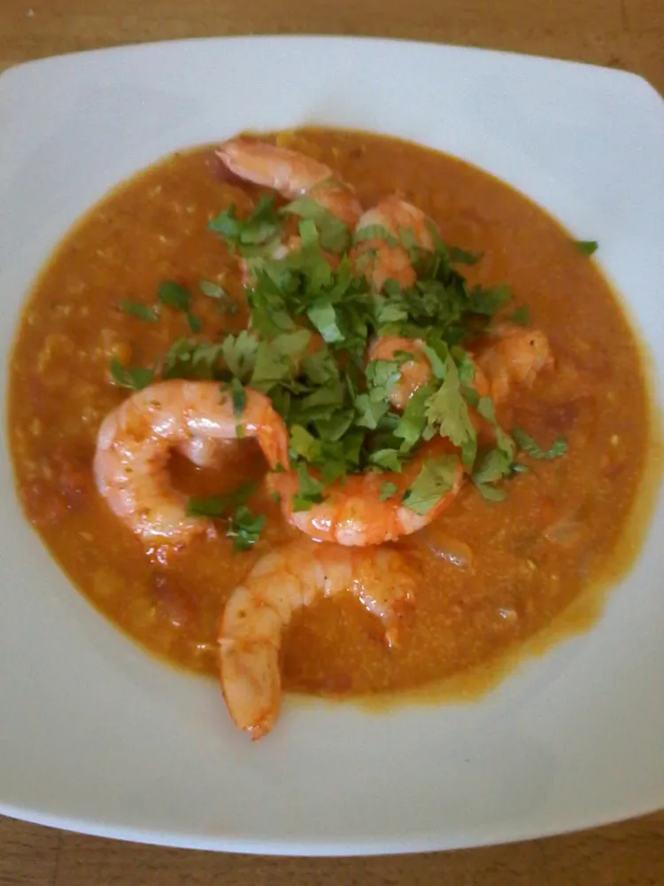 Lentilles corail aux crevettes