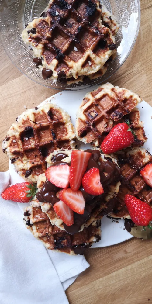 Les gaufres liégeoises fraise et chocolat de Célestine