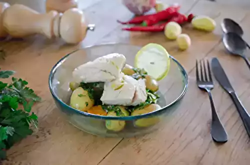 Lieu noir cuisson facile au court-bouillon et beurre aux herbes