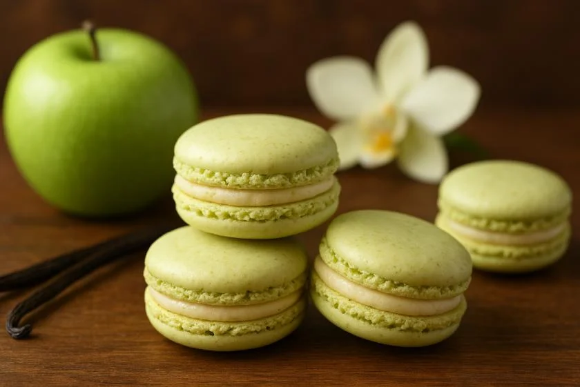 Macarons pomme vanille