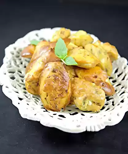 Madeleines salées aux Tomates séchées, feta et basilic
