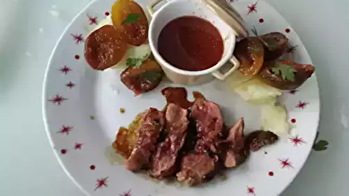 Magrets de canard aux figues fraîches et tomates