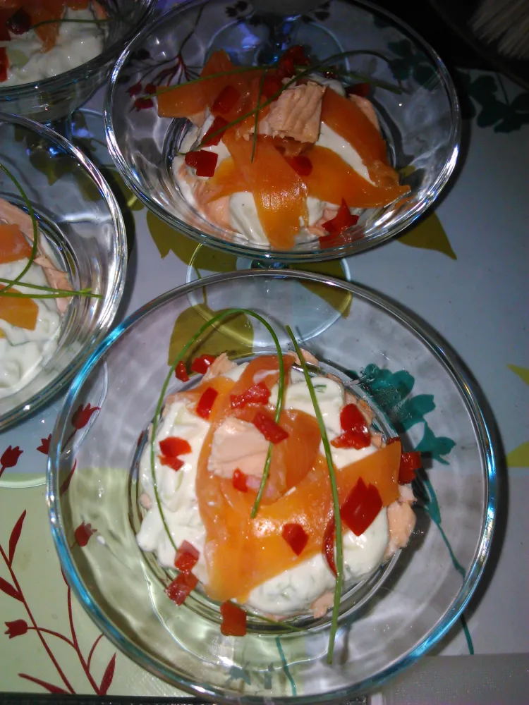 Mes verrines aux deux saumons