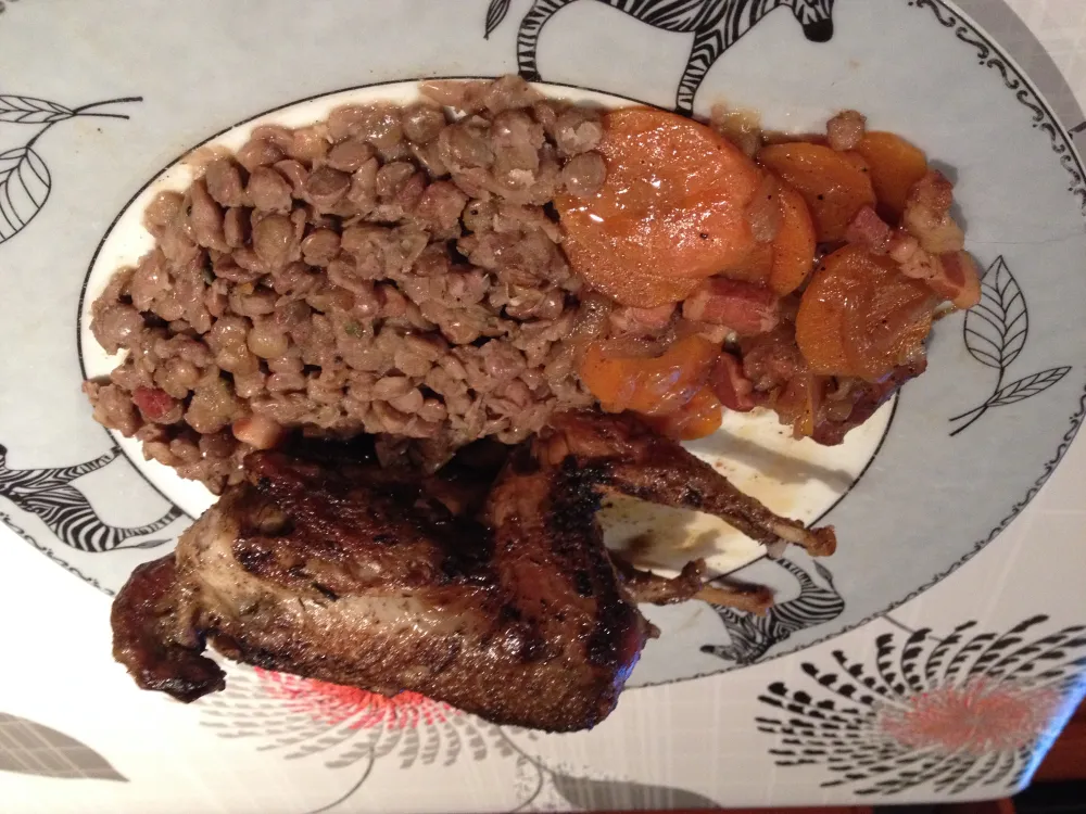 Mijotée de perdrix et ses lentilles