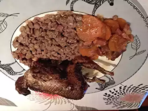 Mijotée de perdrix et ses lentilles