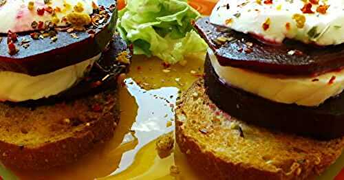 Millefeuille betteraves-mozzarella