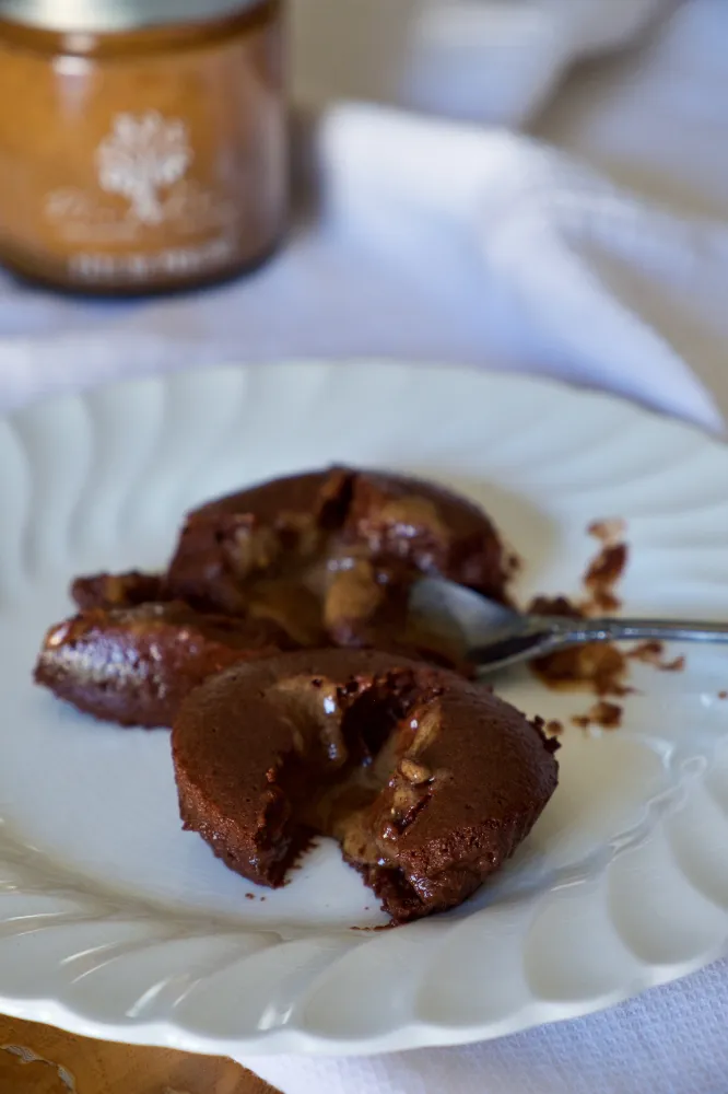 Mini fondants chocolat et praliné, aux blancs doeufs