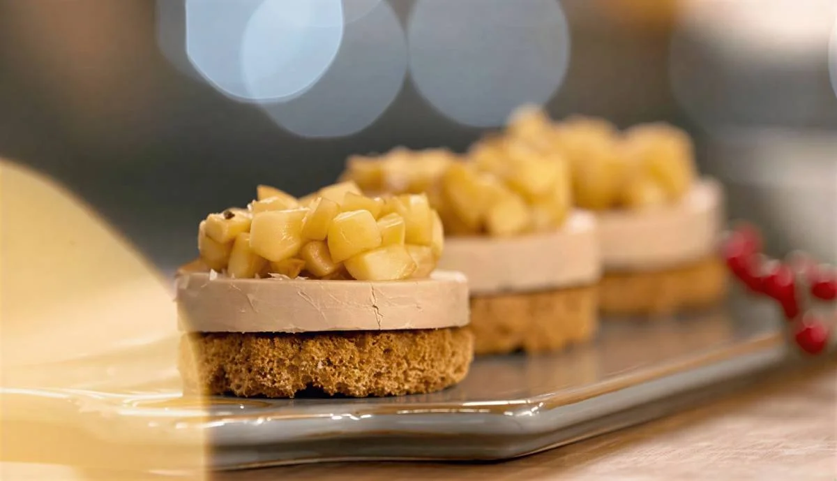 Mini Tatin pommes foie gras de Noël par Laurent Mariotte