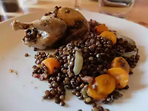 Mitonné de cailles aux lentilles