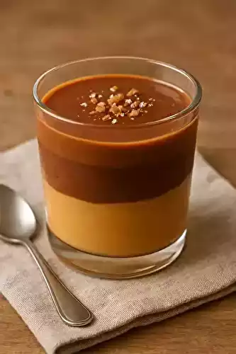 Mousse au caramel, chocolat au lait et touche de sel