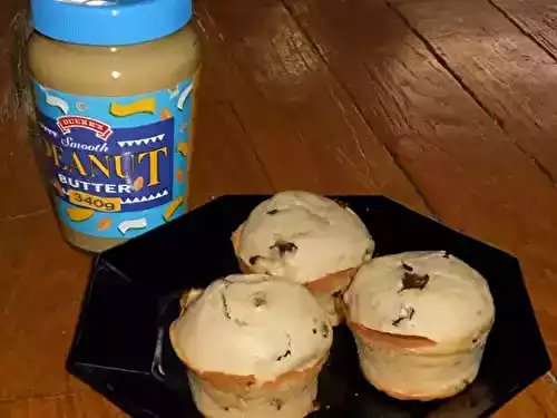 Muffins au beurre de cacahuètes et pépites de chocolat
