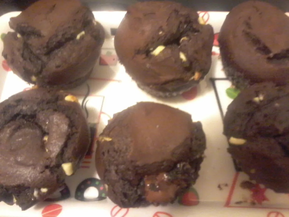 Muffins aux 2 chocolats, caramel et pâte à tartiner