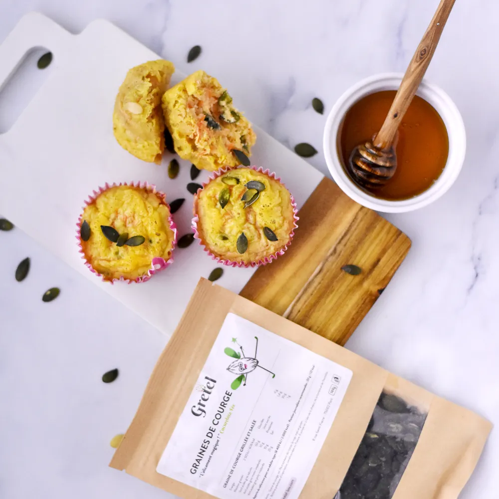 Muffins carotte et graines de courge