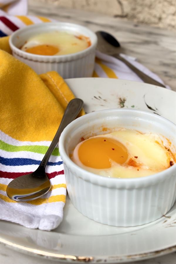 Oeuf cocotte au bacon au Companion