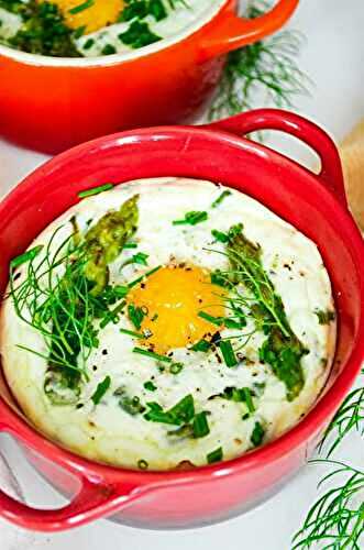 Oeuf cocotte aux asperges vertes